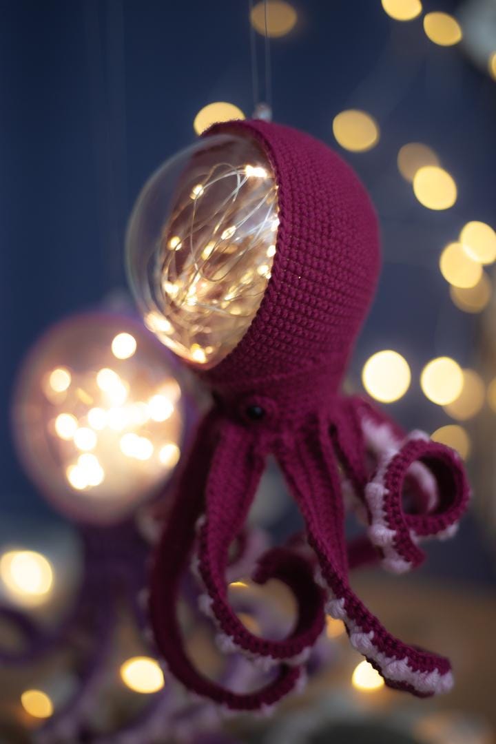 Amigurumi Crochet Octopus. Crochet Night Light. Crochet Pattern in PDF