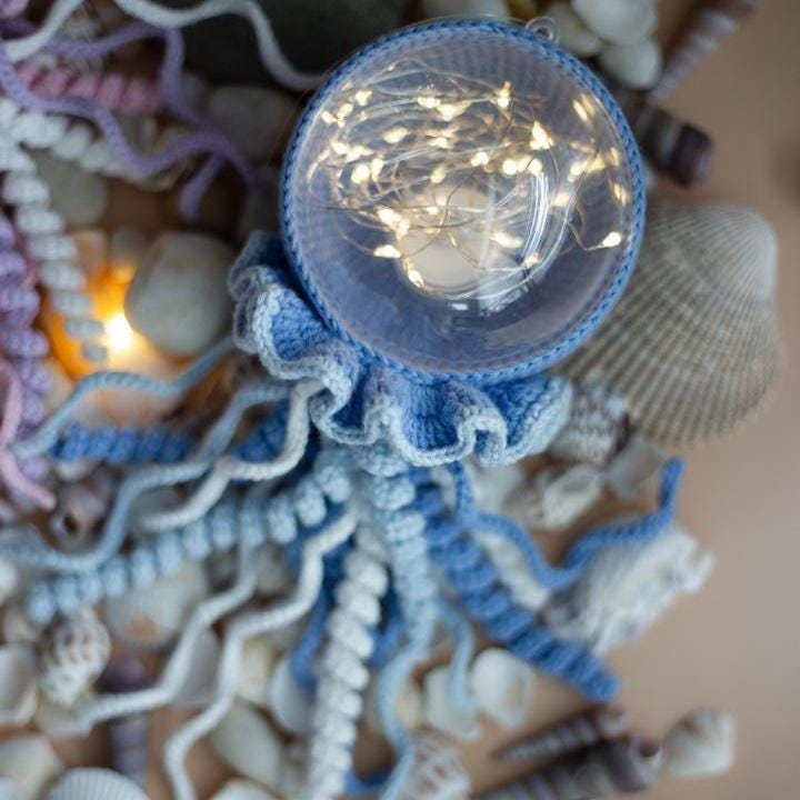 Amigurumi Crochet Jellyfish. Crochet Night Light. Crochet Pattern in PDF