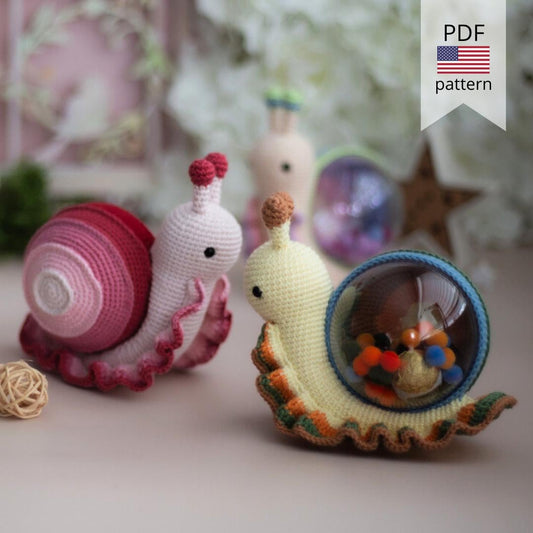 Amigurumi Crochet Snail. Crochet Pattern in PDF