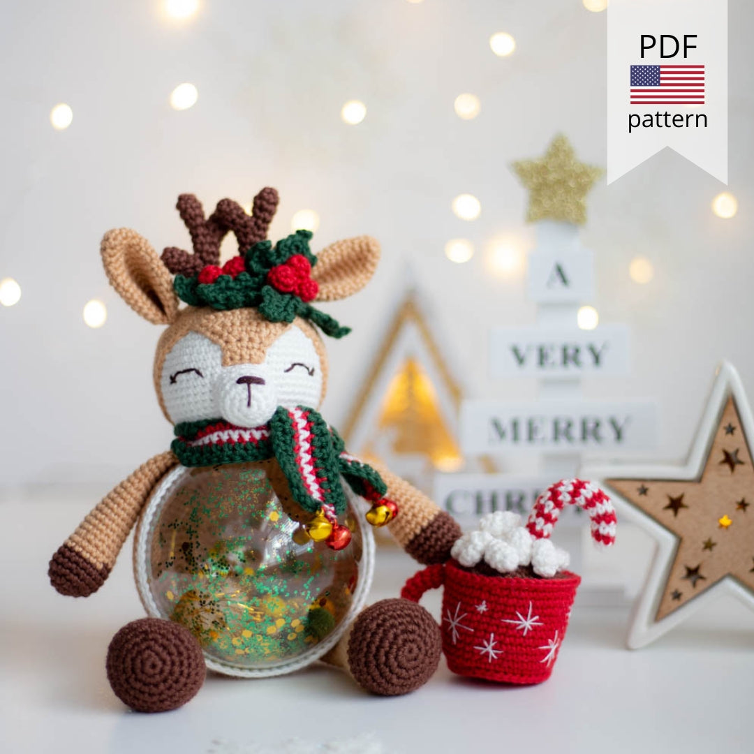 Amigurumi Crochet Christmas Deer. Crochet pattern in PDF