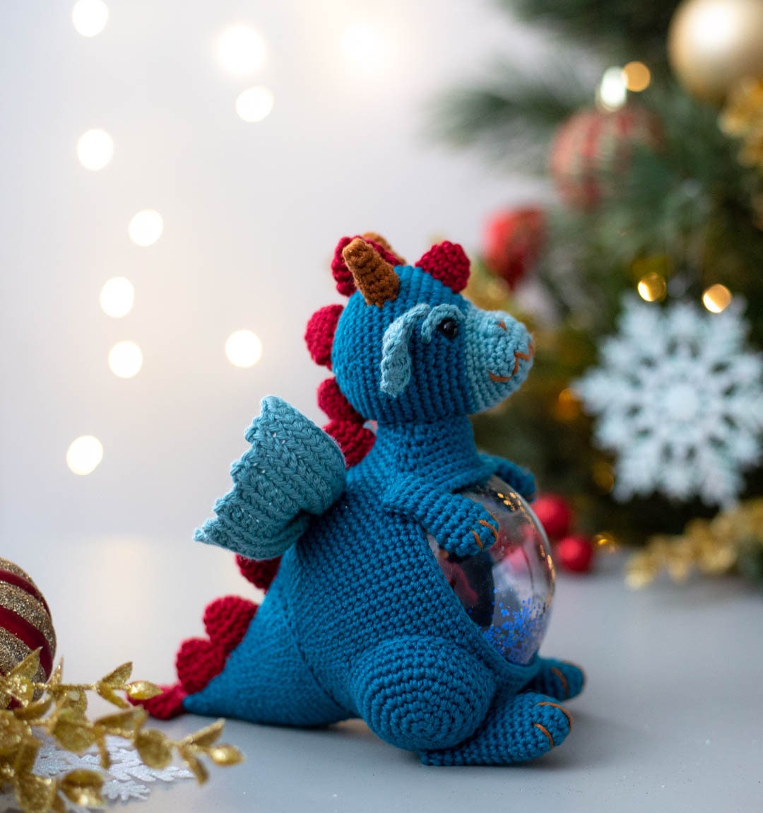 Amigurumi Crochet Christmas Dragon. Crochet Pattern in PDF