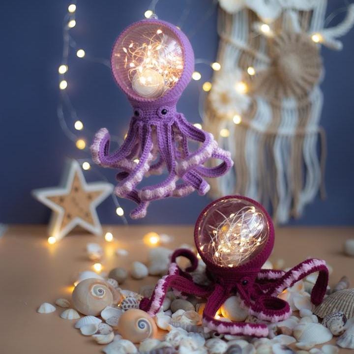 Amigurumi Crochet Sea Creatures: Octopus, Whale, Jellyfish. Crochet Patterns in PDF