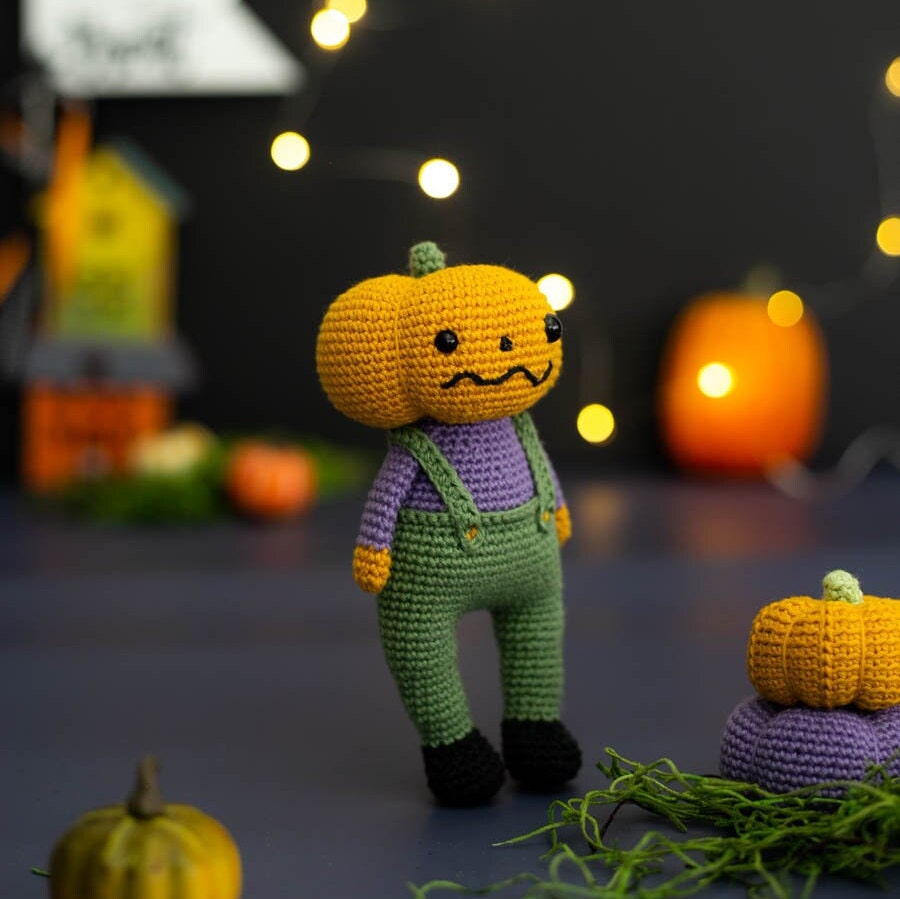 Amigurumi Crochet Halloween Pumpkin. Crochet Pattern in PDF