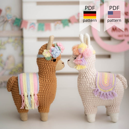 Amigurumi Crochet Llama. Crochet Pattern in PDF