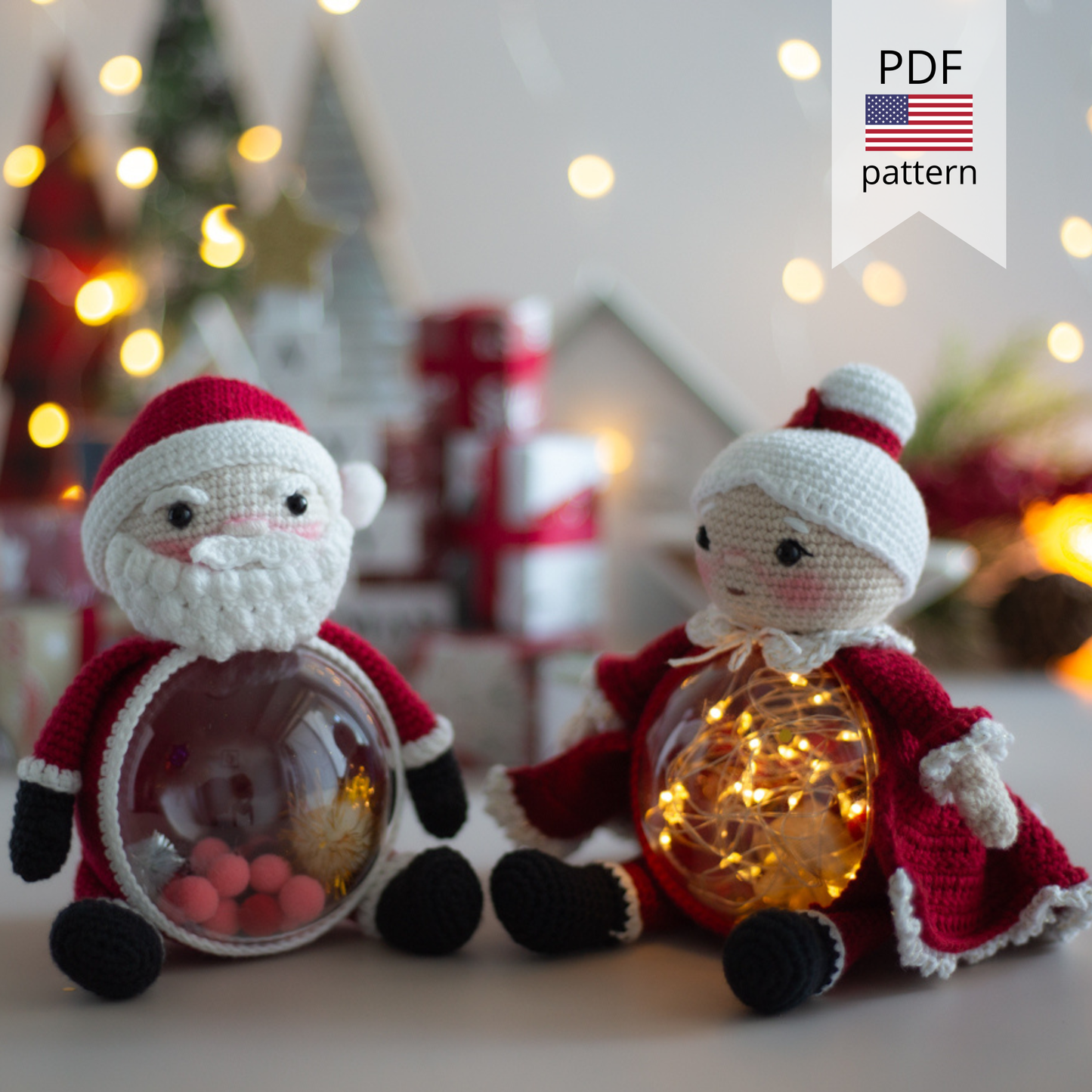 Christmas Santa Claus and Mrs. Claus – crochet patterns in PDF