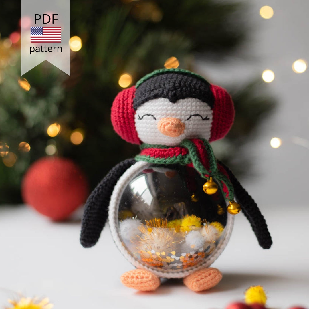 Amigurumi Crochet Penguin. Christmas Crochet Pattern in PDF