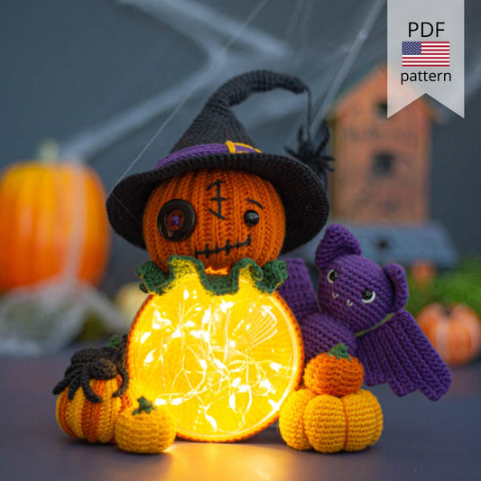Amigurumi Crochet Halloween Pumpkin. Crochet Halloween Decor. Crochet Pattern in PDF