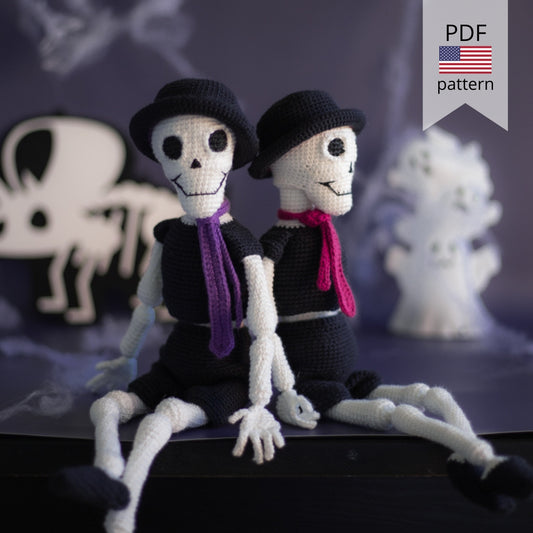 Amigurumi Crochet Halloween Skeleton Pattern. Crochet Pattern in PDF