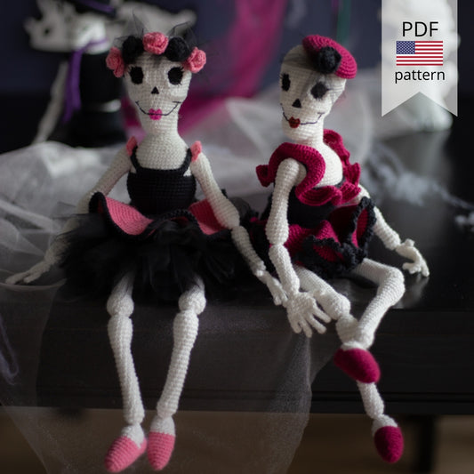 Amigurumi Crochet Halloween Skeleton. Crochet Pattern in PDF