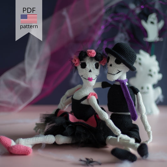Amigurumi Crochet Halloween Skeletons. Crochet Patterns in PDF
