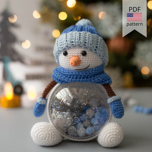 Amigurumi Crochet Snowman. Crochet Pattern in PDF